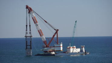 Construction of installing discharge outlet caisson(2)