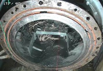 X-6 penetration (After the deposit removal work by low pressure water spray ②)