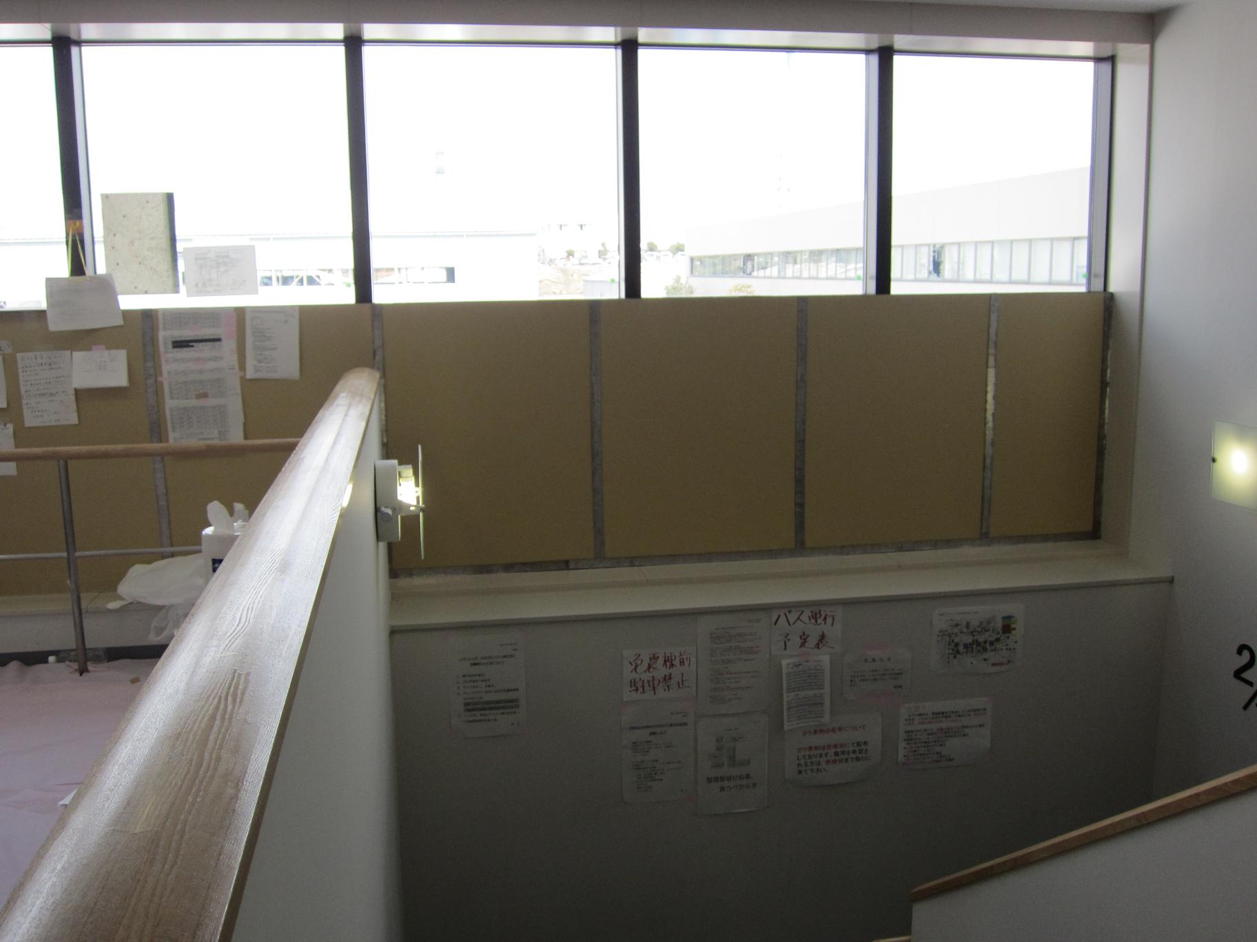 Lead boards placed on the windows of Emergency response room with a base-isolation structure at Fukushima Daiichi Power Plant (to decrease radiation dose within the building) :on March 27th