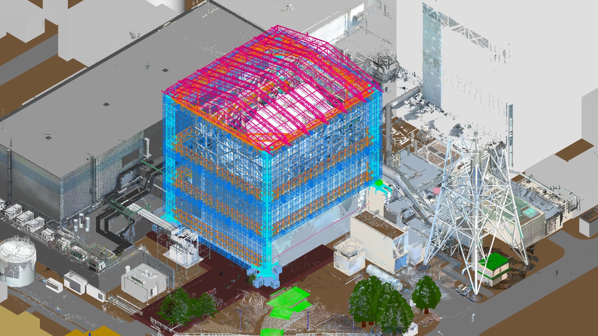 A montage of laser scan data and construction data 2 
