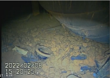Area directly below where the submersible ROV was inserted
