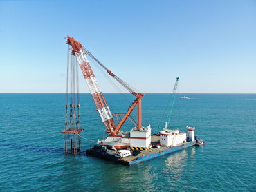 Construction of installing discharge outlet caisson(4)